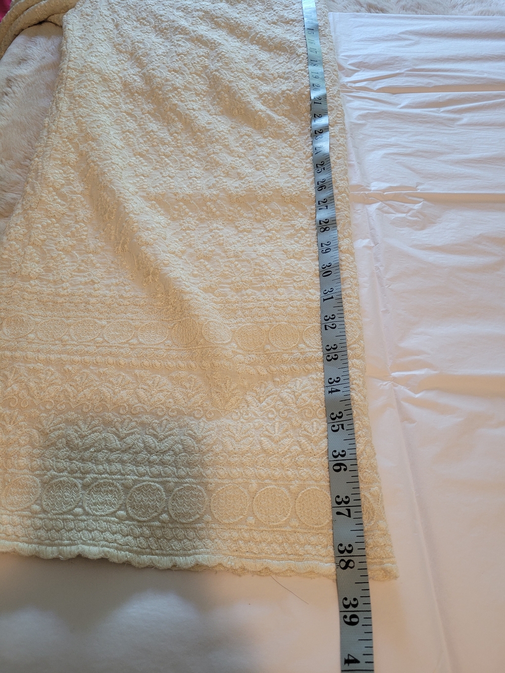 Sundance Cream Textured Trousers. with Braided Ties Size 14 - Picture 10 of 12